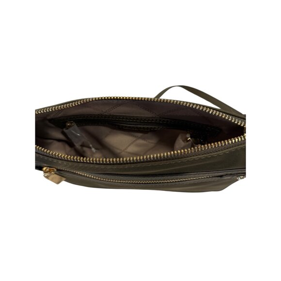 Michael Kors Women's Jet Set Nylon Messenger Bag Brown Gold Tone Logo Shoulder - Picture 7 of 9